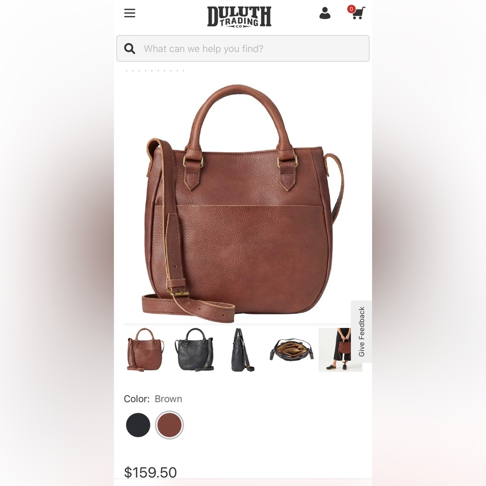 DULUTH TRADING CO Lifetime Leather Saddle Bag